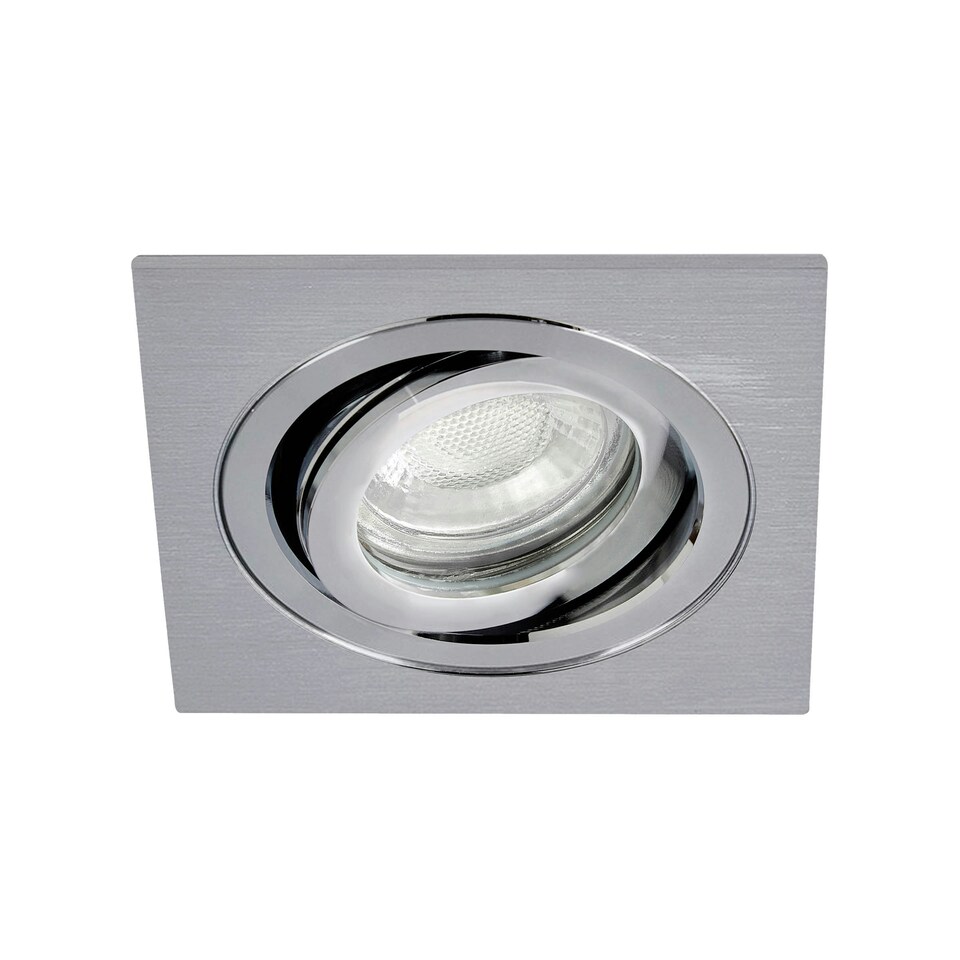 image 1 of BHS Sym Square IP65 Tiltable Downlight | Silver | Satin Nickel | 1