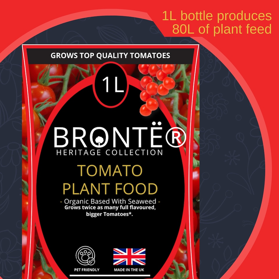 image 1 of Bronte Heritage Collection Tomato and  Vegetable Plant Food 1L Concentrated Organic Liquid Fertiliser, Seaweed-Enriched