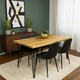 image 3 of Dining Table Set and 4 Black Faux Leather Chairs Kitchen Dining  Furniture