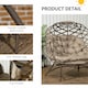 image 6 of Outsunny 2 Seater Egg Chair Outdoor with Cushion, Cup Pockets - Khaki