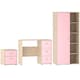 image 10 of Junior Vida Neptune 3 Piece Bedroom Set, Pink & Oak (Desk, Bedside Table, Wardrobe) | Pink | Pink | L | 3