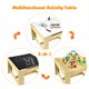 image 8 of COSTWAY Kids Table Chair Set with Double Storage Box Cream