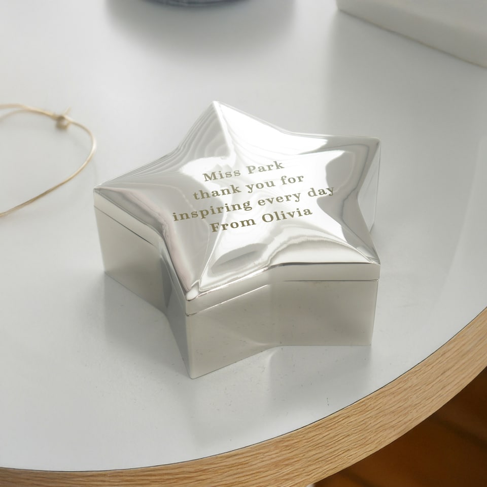 image 1 of Personalised Engraved Star Trinket Box