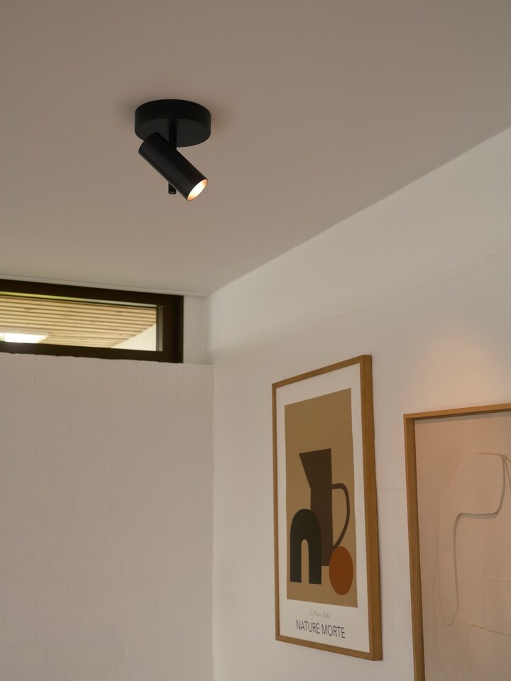 image 1 of Nordlux Jerome Indoor Ceiling Light Black Metal GU10 Adjustable Head - Mains Powered, IP20 | Black | Black