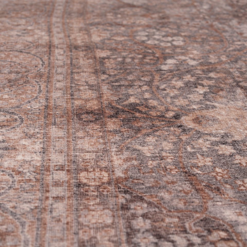 image 1 of Traditional Design Cotton Chenille Rug Beige Machine Washable 160cm x 230cm