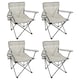 image 1 of Harbour Housewares Folding Canvas Camping Chairs - Matt Black/Beige - Pack of 4