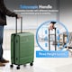 image 4 of Vonhaus Hard Shell Suitcase Set 3 Piece with TSA Lock | Green | Green