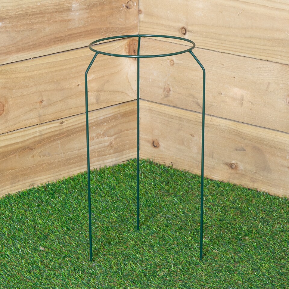 image 1 of Tom Chambers Green Metal Herbaceous Garden Plant Support Ring Small