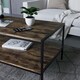 image 4 of Vida Designs Brooklyn Coffee Table Industrial Side Living Room Table, Dark Wood