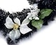 image 3 of Best Artificial 6ft Black & Silver Decorated Christmas Garland with 50 bright white battery lights