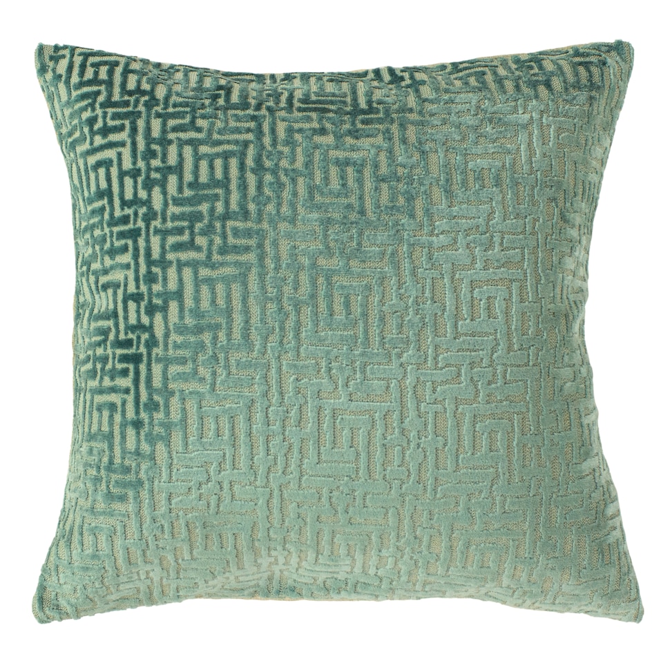 image 1 of Paoletti Delphi Velvet Jacquard Cushion, Mint, 45 x 45cm