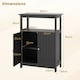 image 2 of COSTWAY Storage Organizer Bathroom Floor Cabinet Black Black