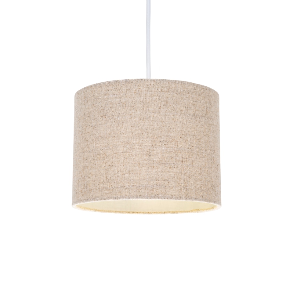 image 1 of Contemporary and Stylish Natural Linen 8 Inch Lamp Shade in Oatmeal - 20cm Diameter | Cream