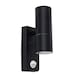 image 1 of ValueLights Black PIR Outdoor Wall Up-Down Light with 5W Cool White Bulb | Black