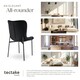 image 7 of Dining Chair Tessa - ergonomic high backrest, slim steel legs, soft fabric - Set of 4 Black | Woven Fabric Black/Black