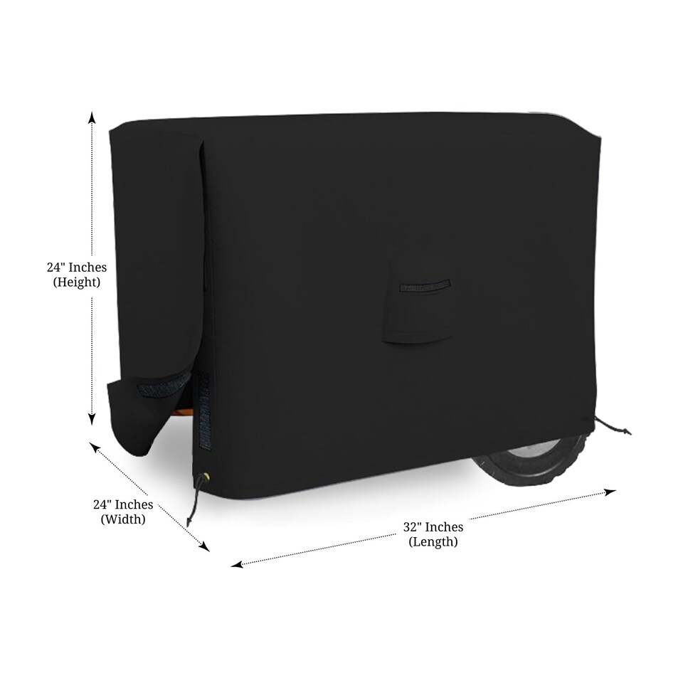 image 1 of Covers&All Outdoor Generator Cover, 32 in L x 24 in W x 24 in H, Black