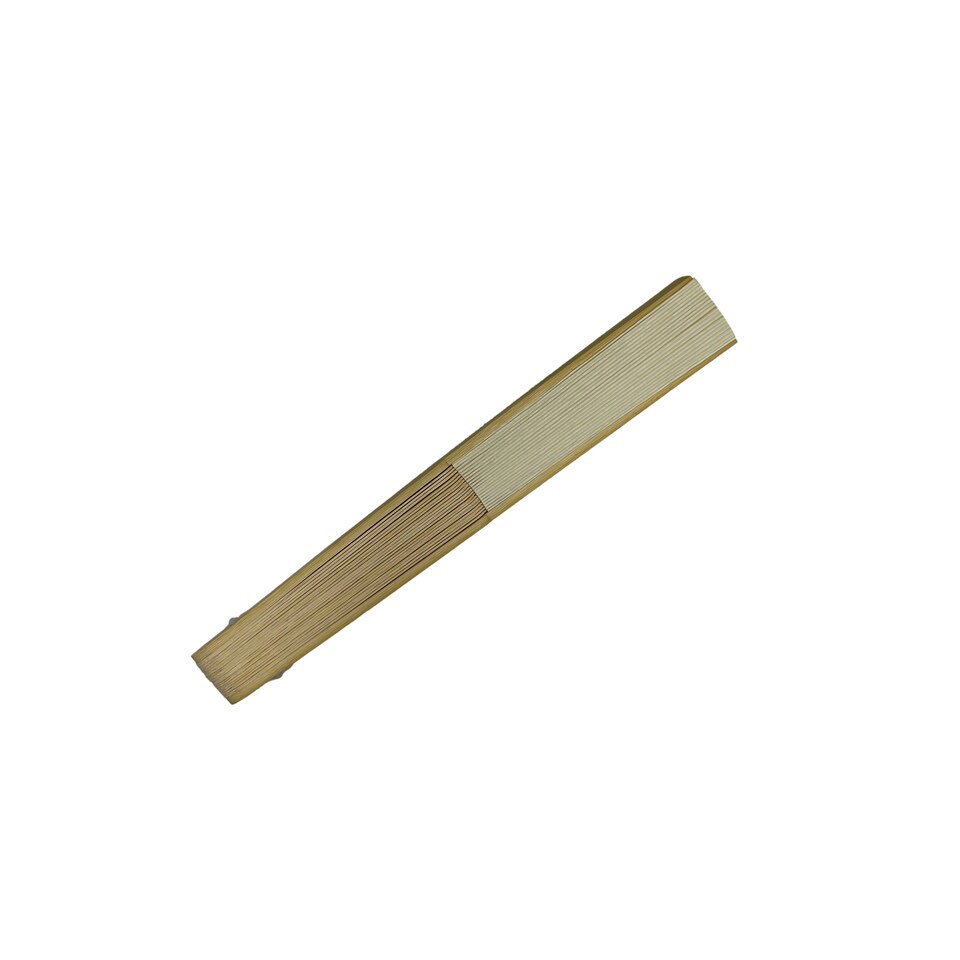 image 1 of Ivory Paper Foldable Hand Held Bamboo Wooden Fan by Parev
