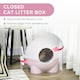 image 5 of PawHut Large Cat Litter Box w/ Scoop, Front Entrance, 53 x 51 x 48cm - Pink
