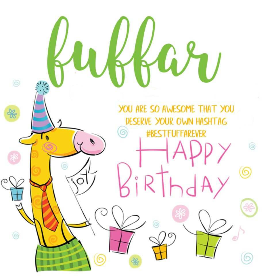 image 1 of Fuffar Hashtag Birthday Card