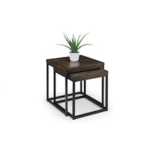 Dark Classic Oak Nesting Lamp Tables | Brown | Brown