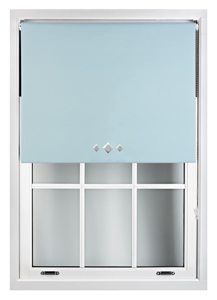 image 1 of Blackout Roller Blind Diamond Eyelet | Metal Fittings | Blue | Duck Egg Blue
