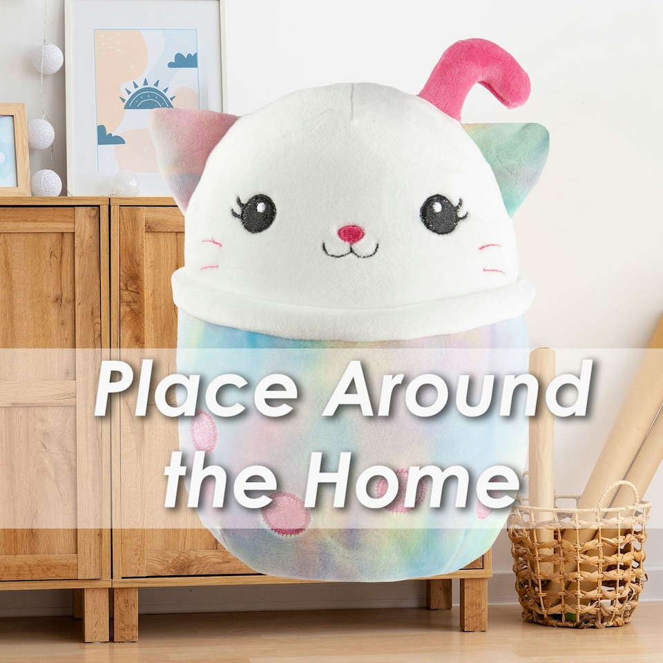 image 1 of Cat Soft Toy Food Themed Cute Plush Cuddly Soft Fluffy 18cm Multi-Coloured
