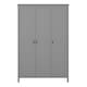 image 2 of Tromso 3 Doors Wardrobe Folkestone Grey with Leather Handles