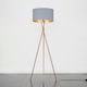 image 3 of ValueLights Modern Copper Tripod Floor Lamp With Grey And Copper Shade