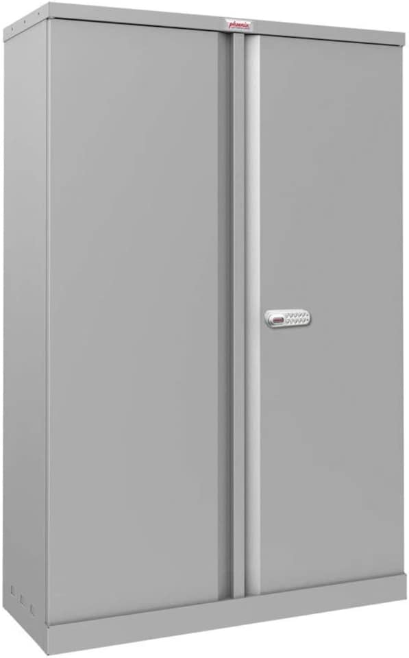 image 1 of Phoenix SCL Series SCL1491GGE 2 Door 3 Shelf Steel Storage Cupboard in Grey with Electronic Lock