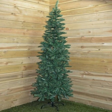 2.2m (7.5ft) Premier Plain Green Spruce Pine Slim Christmas Tree with Stand