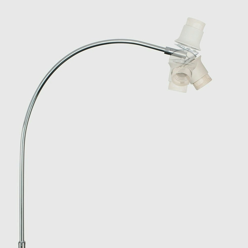 image 1 of ValueLights Modern Designer Style Polished Chrome Curved Stem Floor Lamp Base