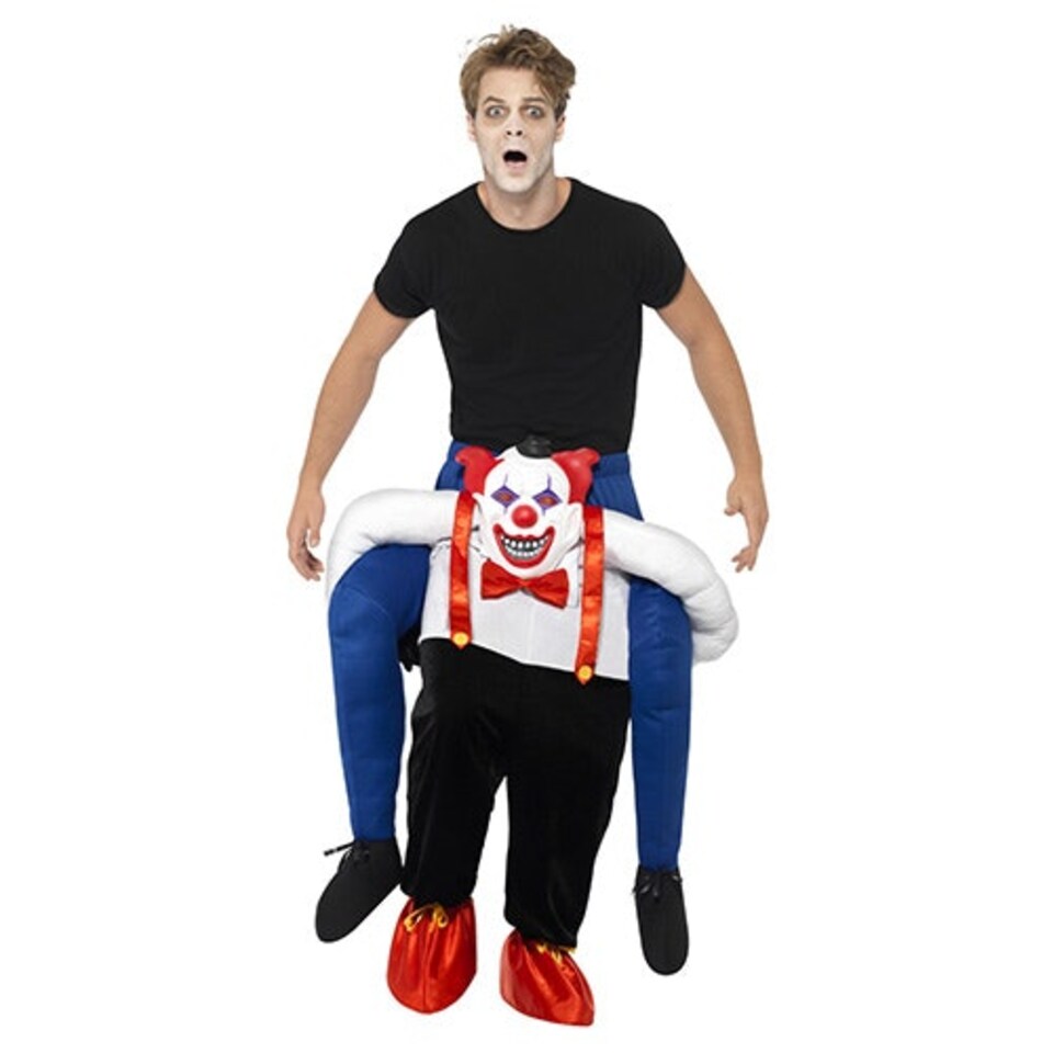 image 1 of Sinister Clown Piggyback Fancy Dress Costume Unisex Adult One Size