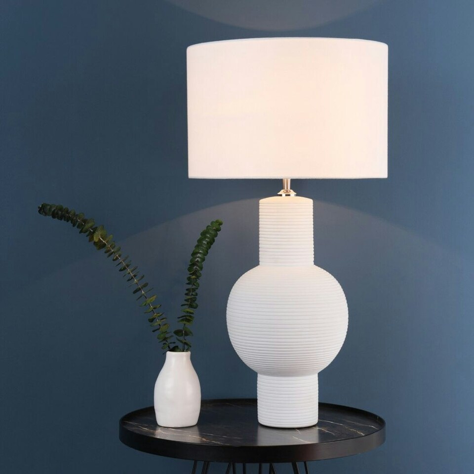 image 1 of Meredith White Ceramic Table Lamp White