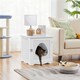 image 1 of Yaheetech Wooden Enclosed Litter Box White | One Size