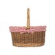 image 4 of Set of 2 Red Checked Lined Country Oval Wicker Shopping Basket Red | Red and White Checked