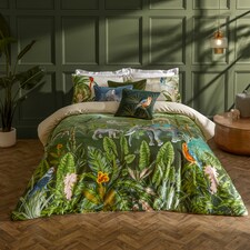 Paoletti Odisha Exotic Duvet Cover Set | Green | Jungle | Super King | 1