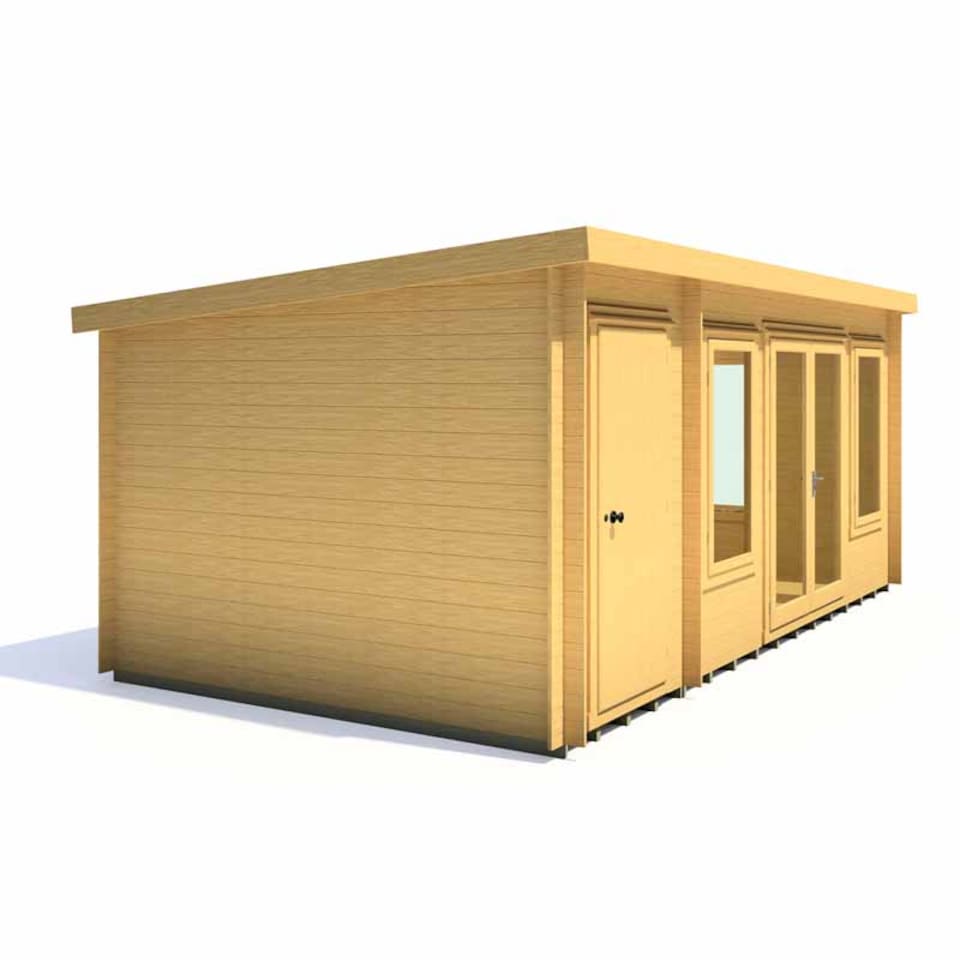 image 1 of Elm 10 x 17 Feet Log Cabin in 19 mm Logs - L509 x W299 x H225 cm | Brown