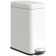 image 1 of HOMCOM 5L Rectangle Compact Bin Steel Body Inner Bucket Quiet-Close Lid w/Pedal | White | 5L | 1