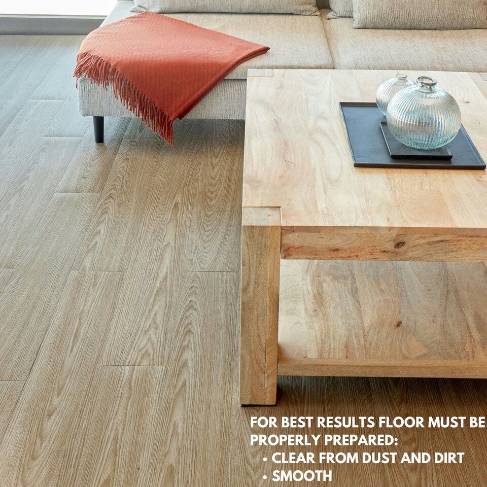 image 1 of NOVECRAFTO Self Adhesive Vinyl Floor Planks – Peel & Stick Flooring – Beige Grey Wood Effect – Easy DIY Installation – Durable & Waterproof Tiles | Brown | 4.17 sqm