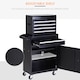 image 5 of DURHAND Tool Chest 2 in 1 Metal Tool Cabinet Storage Box with 5 Drawers Pegboard Wheels 60x28x104.5cm Black