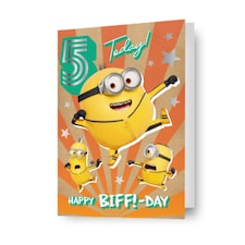 Despicable Me Minions Age 5 Birthday Card