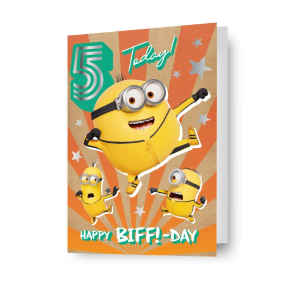 image 1 of Despicable Me Minions Age 5 Birthday Card