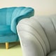 image 3 of Interiors by Premier Grey Velvet Scalloped Armchair, Supportive Armrest Lounge Chair, Easy to Clean Velvet Accent Chair