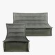 image 7 of icon Kota Velvet XL Bean Bag Sofa & Lounger Set Grey Bean Bag Chair Grey