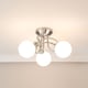 image 3 of ValueLights Velika Chrome 3 Way Opaque Flush Ceiling Light with LED Bulbs | Silver