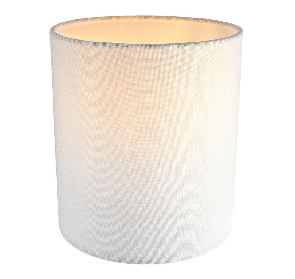 image 1 of Contemporary and Elegant Ivory White Linen Fabric 18cm High Cylinder Lamp Shade | White