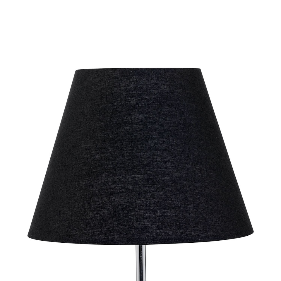 image 1 of Black Cotton 20cm Diameter Tapered Fabric Lamp Shade | Black | Medium | 1