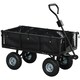 image 6 of Outsunny Garden Cart with Removable Liner, Quick-Release Sides, Black