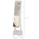 image 5 of HOMCOM Jewellery Cabinet, Full Length Mirror with Storage, Free Standing Mirror with LED Lights, Hooks, Drawer and Hairdryer Holder for Bedroom, White