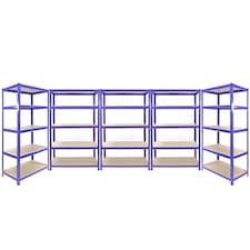 3 x Q-Rax Blue 120 x 50 x 180cm & 2 x Racking Blue 90 x 50 x 180cm Blue